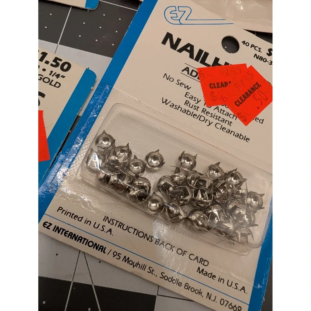 Ez Nailheads stars shapes copper silver gold tones lot 9 some sealed vtg